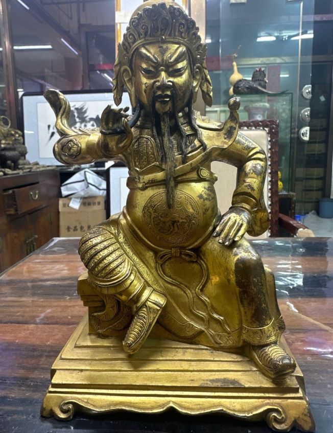 黄铜鎏金大关公