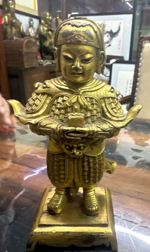 黄铜鎏金大关公
