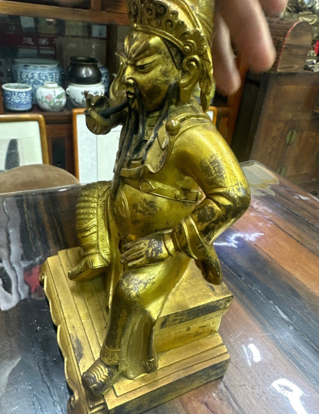 黄铜鎏金大关公