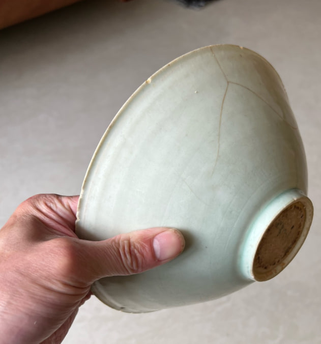 南宋·湖田窑·影青·刻海水纹·大碗 