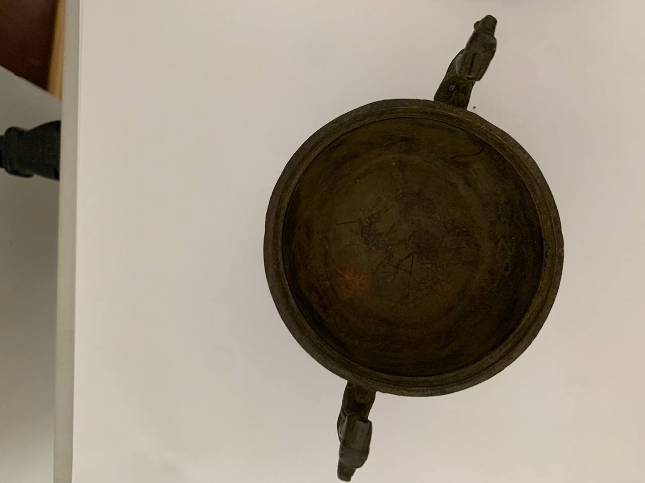 清代仿明代宣德铜制镂空熏炉